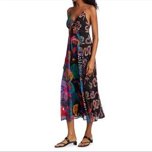 NWT Mixed prints tiered midi dress